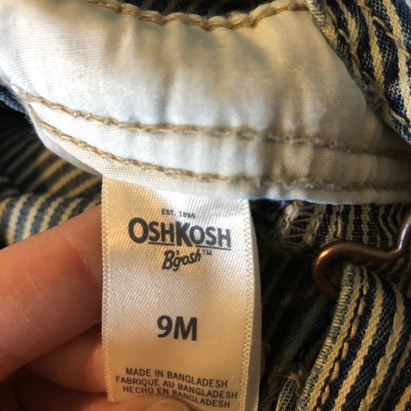 🎉Oshkosh Overalls Baby Stripe Vestbak 9 Months - Picture 5 of 6